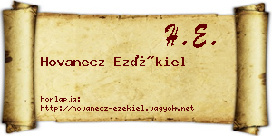 Hovanecz Ezékiel névjegykártya